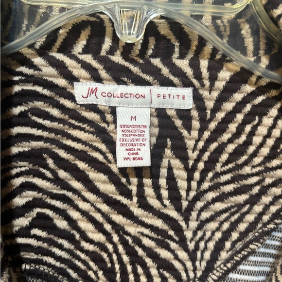 JM Collection Zebra Pattern Jacket/Top SZ PM - Picture 2 of 4
